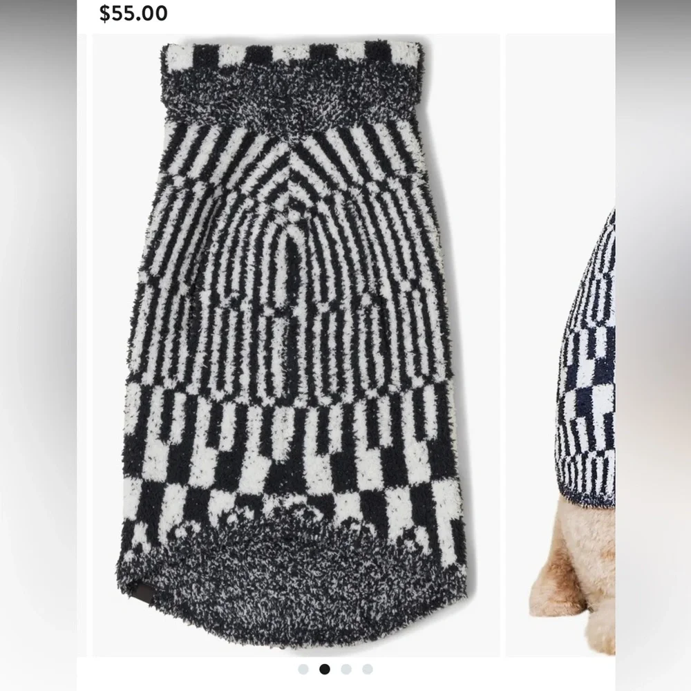 CozyChic Abstract Check Dog Sweater Barefoot Dreams NWT